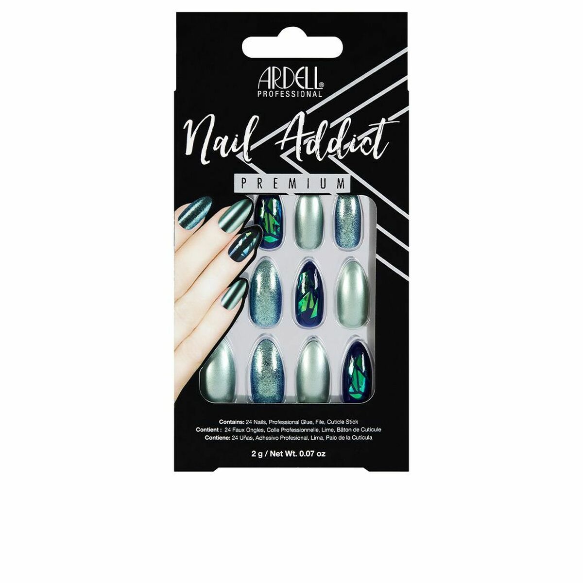 Ardell False nails 75887 Grün Glitter Chrome – Produktansicht 1