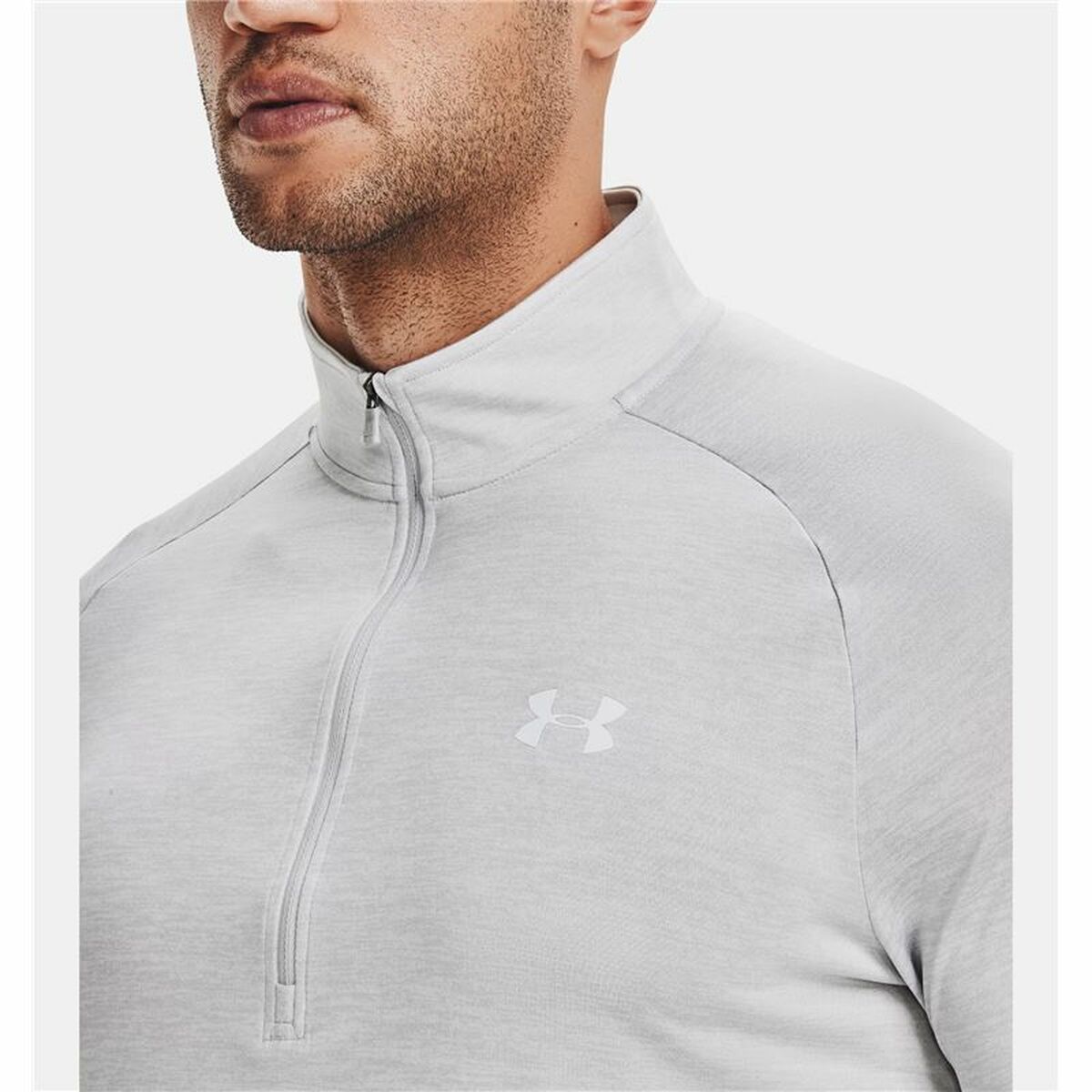 Under Armour Herren Langarm T-Shirt Tech 2.0 1/2 Zip Weiß – Produktansicht 10