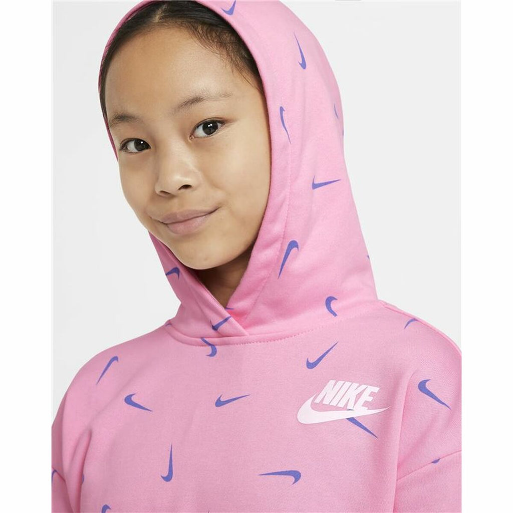 Nike Hooded Print Kids' Sweatshirt - Pink - product view 13