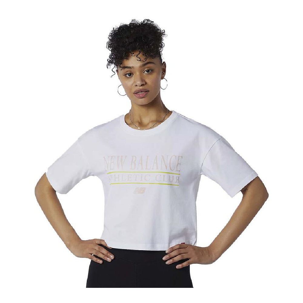 Women’s Short Sleeve T-Shirt New Balance Essentials Athletic Club Boxy