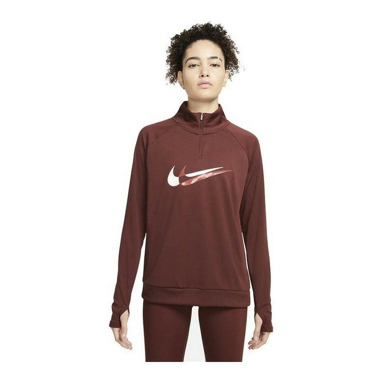 Nike Dri-FIT Swoosh Run Women's T-Shirt - Brown
