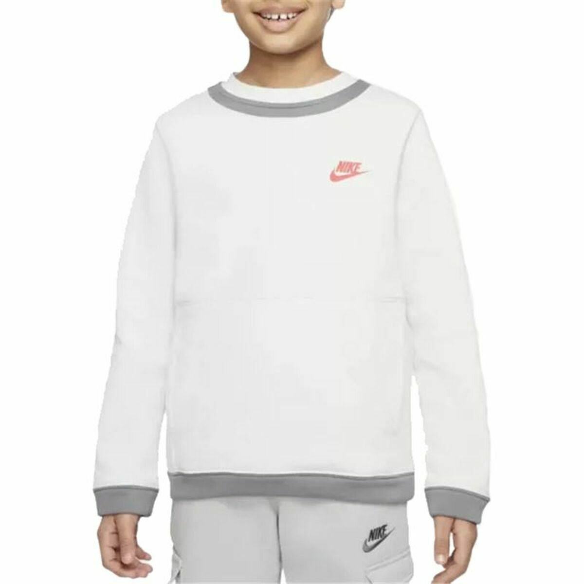 Nike Without Hood Amplify Kids' Sweatshirt - White