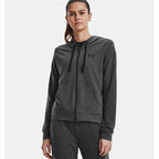 Women’s Hoodie Under Armour Rival Terry FZ With hood Dark grey
