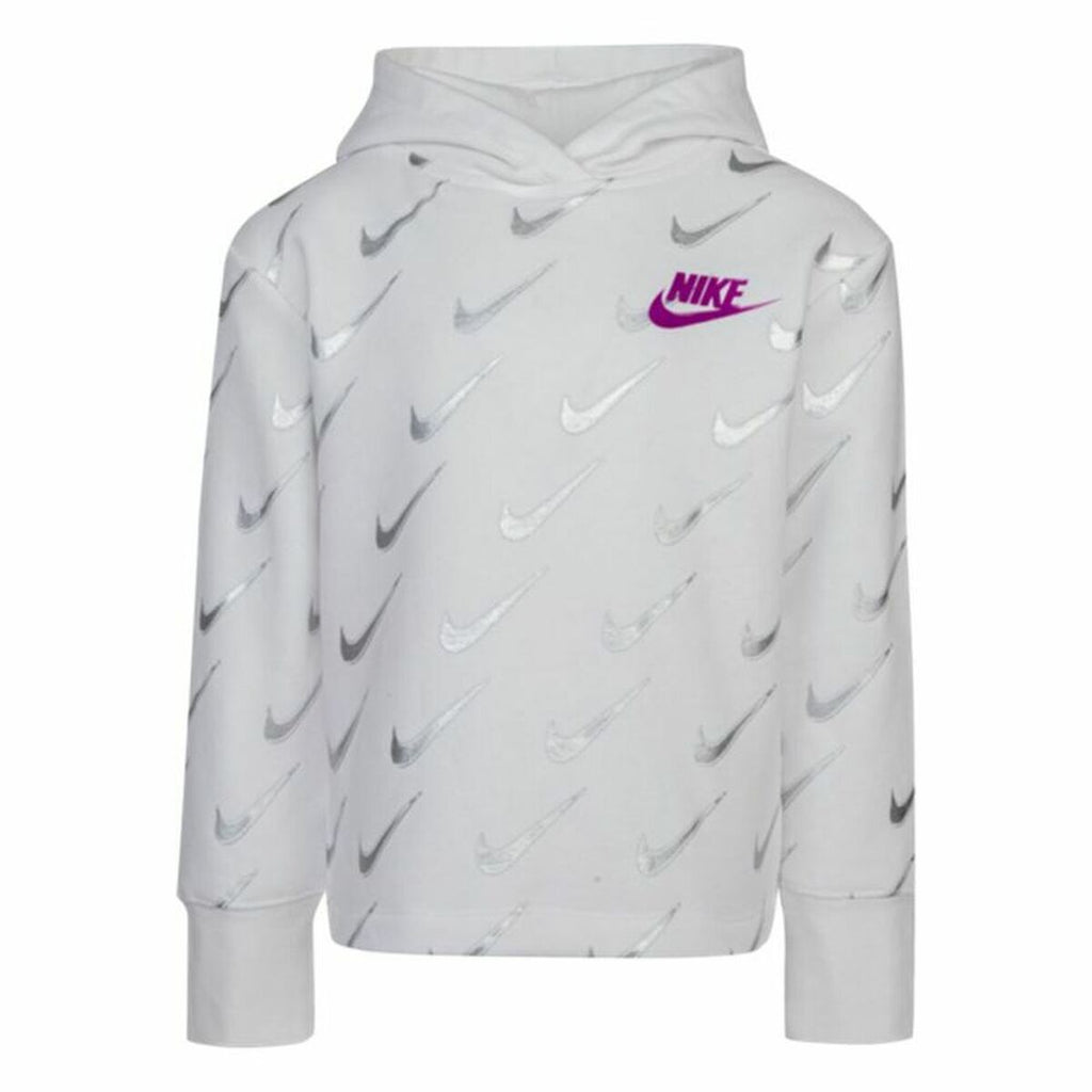 Nike Printed Fleeced Kids' Sweatshirt - White - product view 3