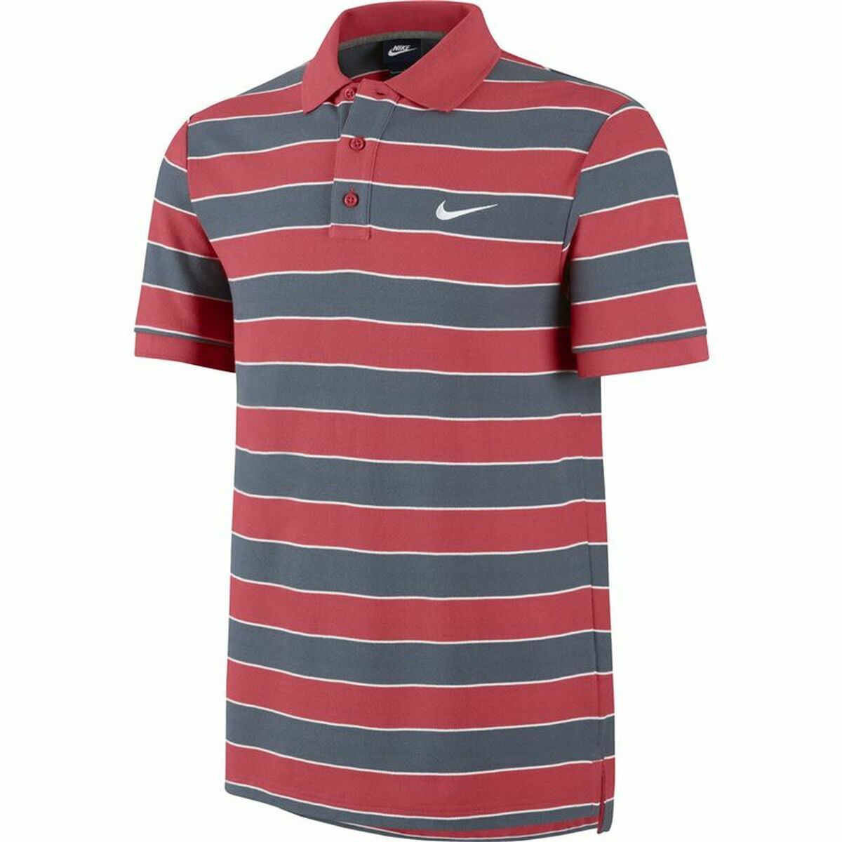 Nike Short Sleeve Matchup Stripe 2 Red Men's Polo Shirt - Grey