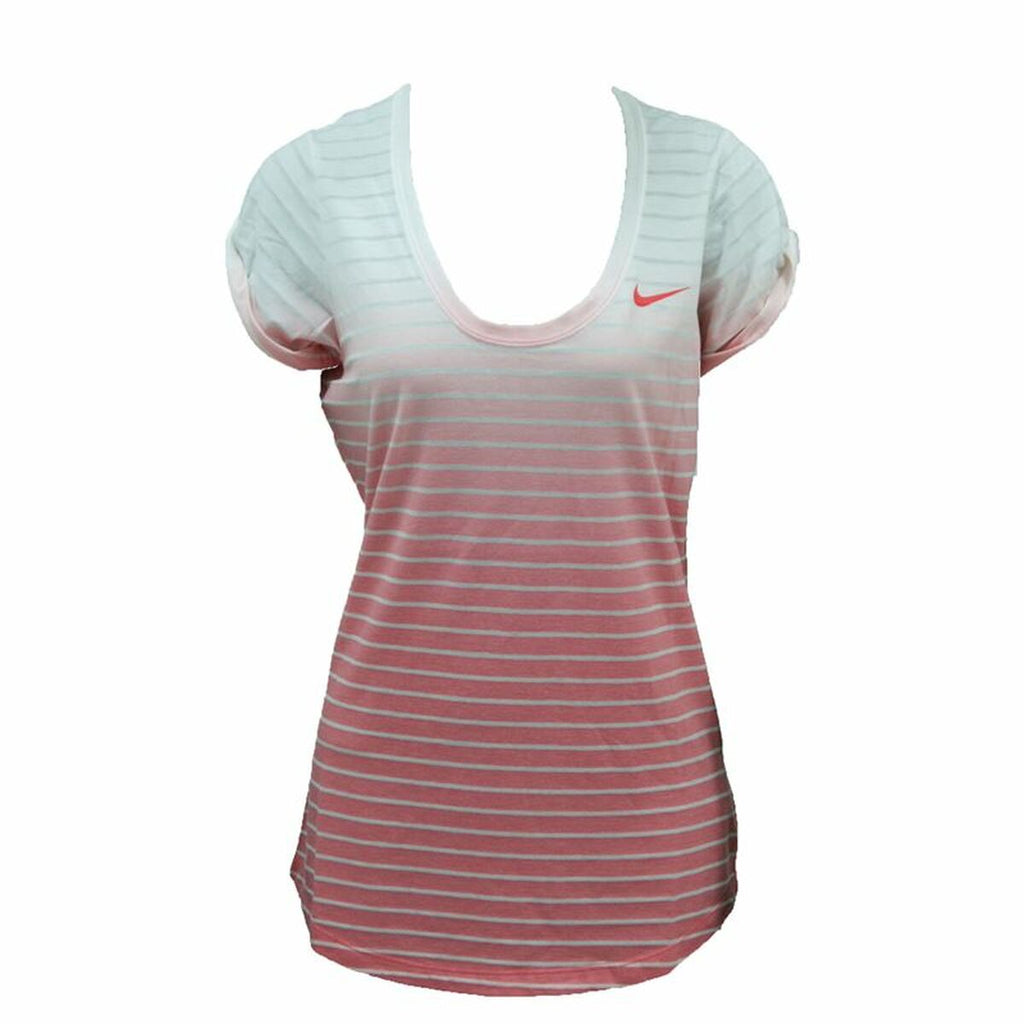 Nike SS Dip Dye Burnout White Women's T-Shirt - Red