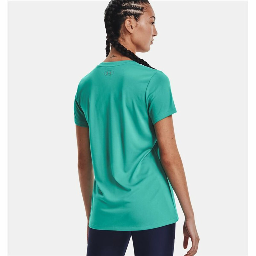 Women’s Short Sleeve T-Shirt Under Armour Tech SSV Solid Aquamarine