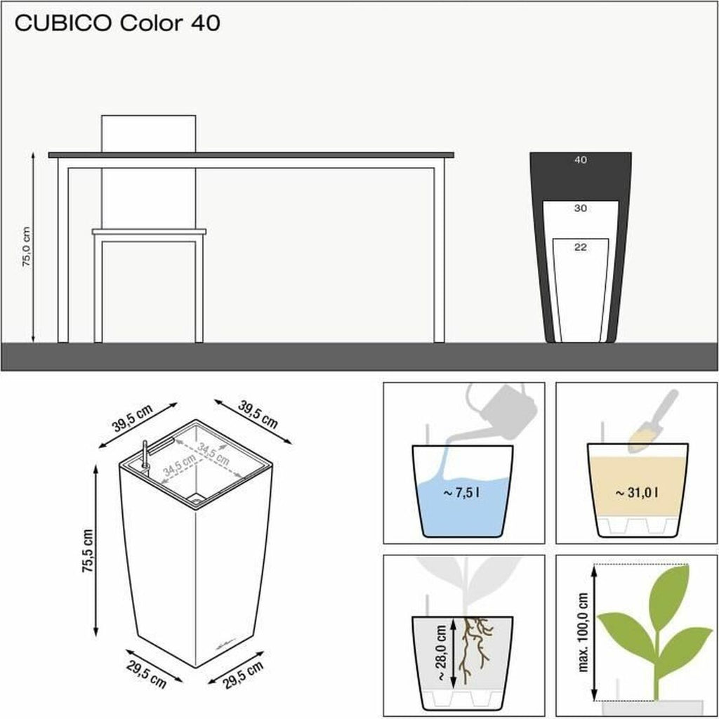 Lechuza Pflanzgefäß 13158 Tafel Polypropylen Kunststoff Bucket – Produktansicht 4