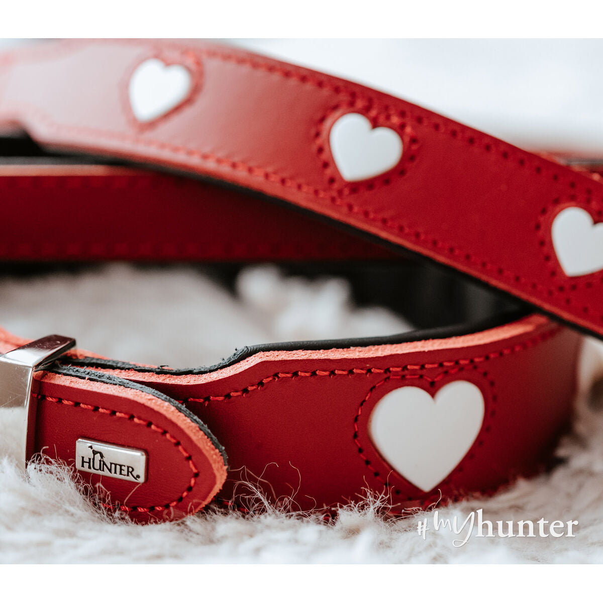 Hunter Hundehalsband Love Rot XS 24-28 cm – Ansicht 3