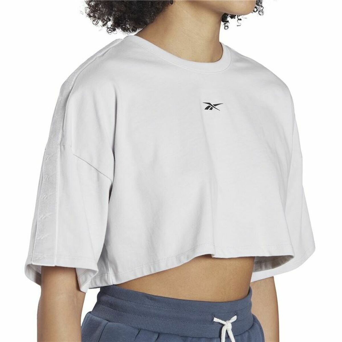 Women’s Short Sleeve T-Shirt Reebok Fitness Crop Vector Velour Light
