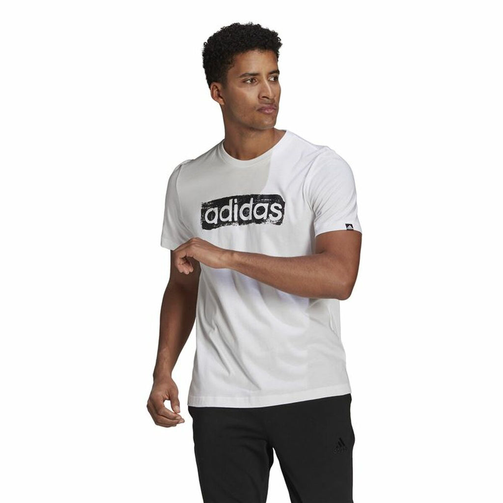 Adidas Brushstroke Logo Men's T-Shirt - White - product view 2