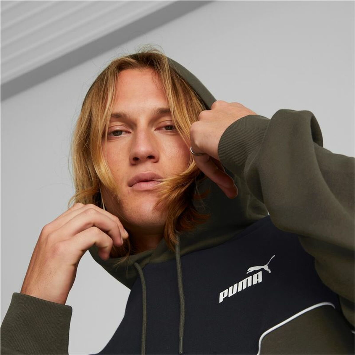 Men’s Hoodie Puma Power Colorblock Green Black