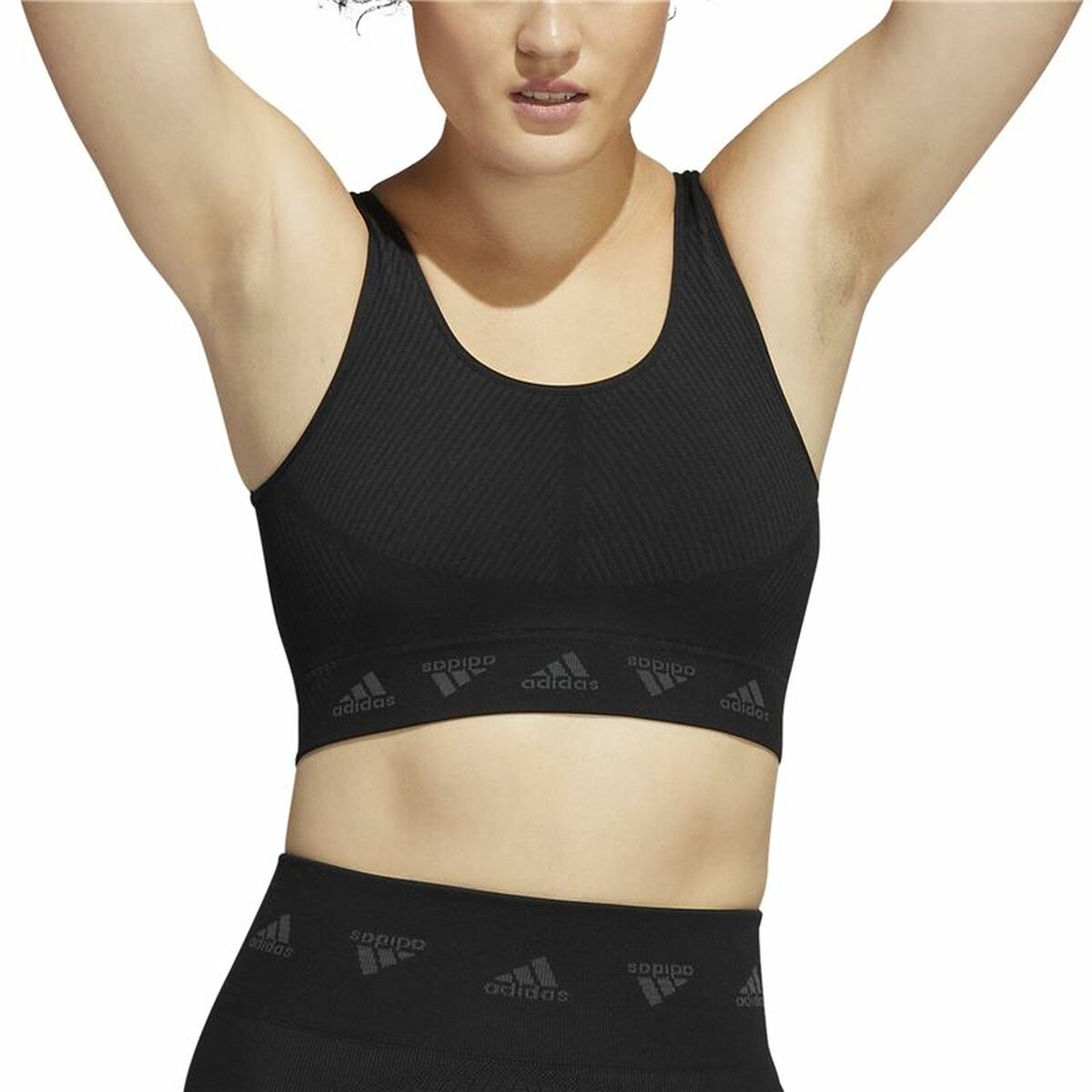 Adidas Sports Bra Aeroknit Women's Sports Bra - Black - product view 11