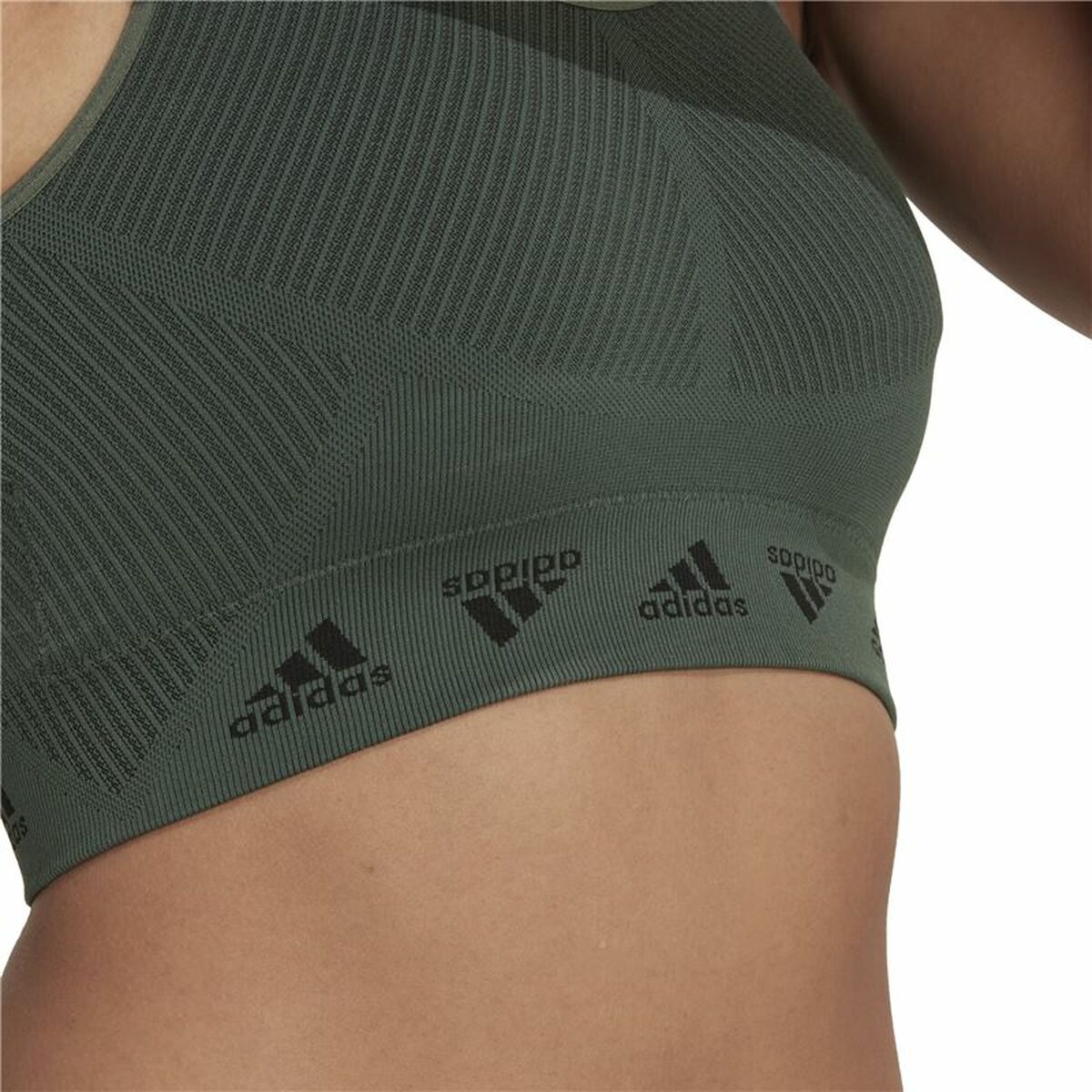 Adidas Sports Bra Aeroknit Women's Sports Bra - Olive - product view 5