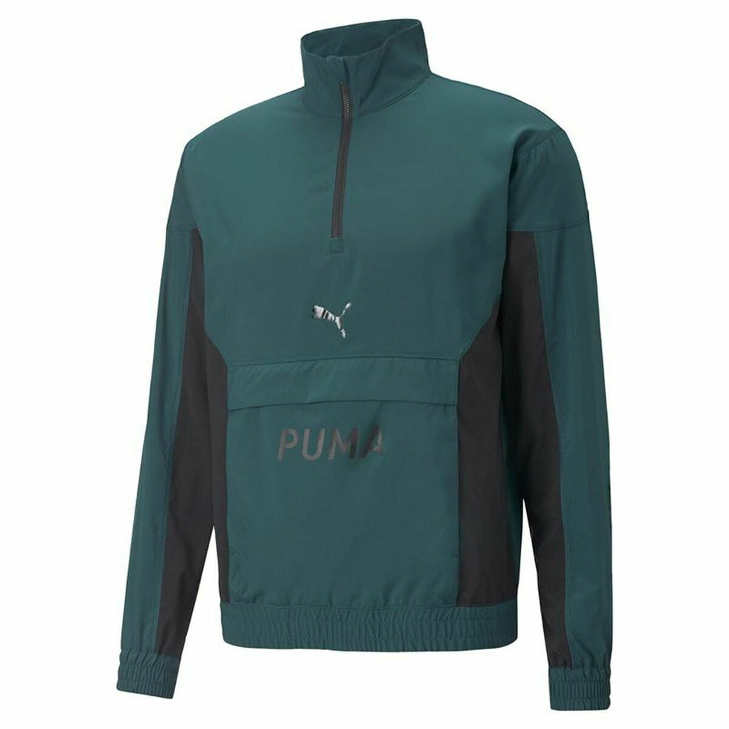 Puma Herren-Sweatshirt without Hood Fit Woven Training Grün – Produktansicht 1
