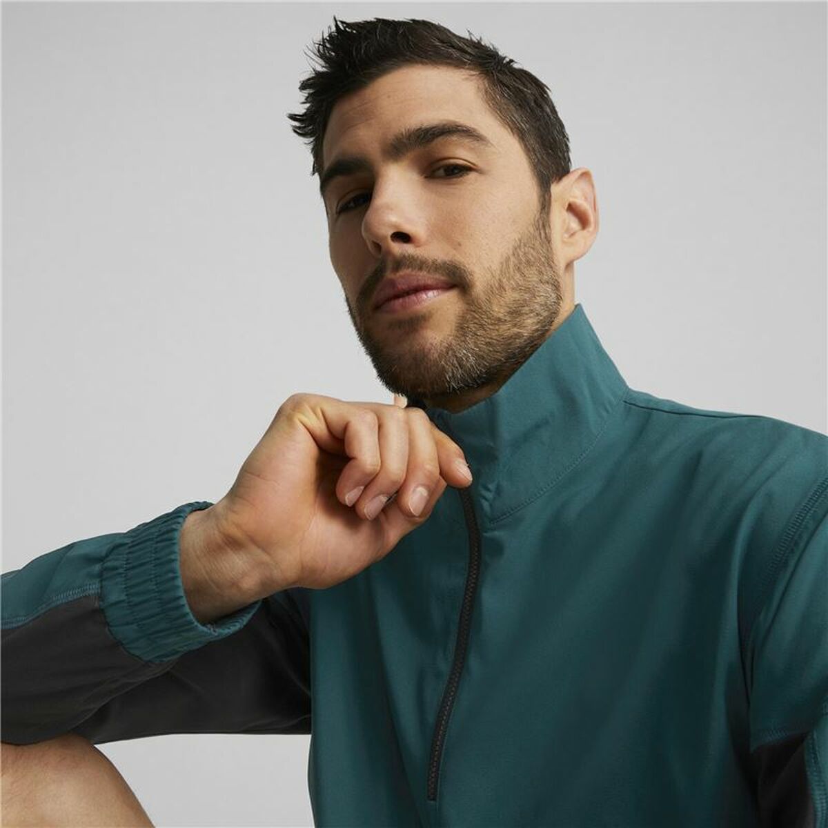 Puma Herren-Sweatshirt without Hood Fit Woven Training Grün – Produktansicht 4