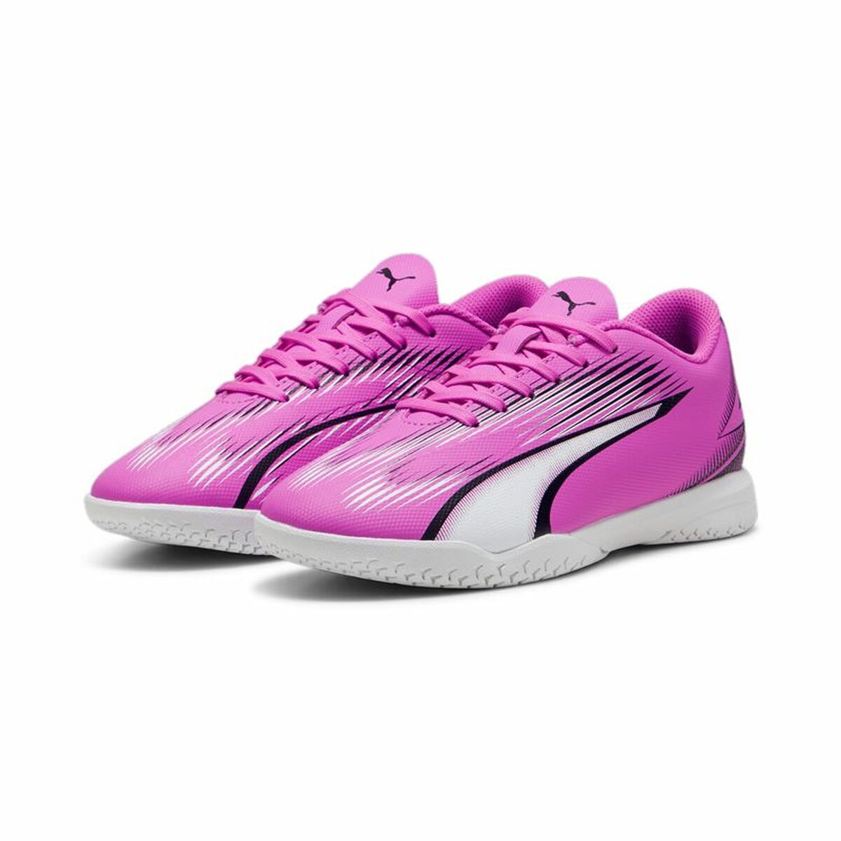 Puma Kinder-Indoor Fußball Schuhe Ultra Play Weiß Dunkel Rosa Kinder-Unisex – Produktansicht 5