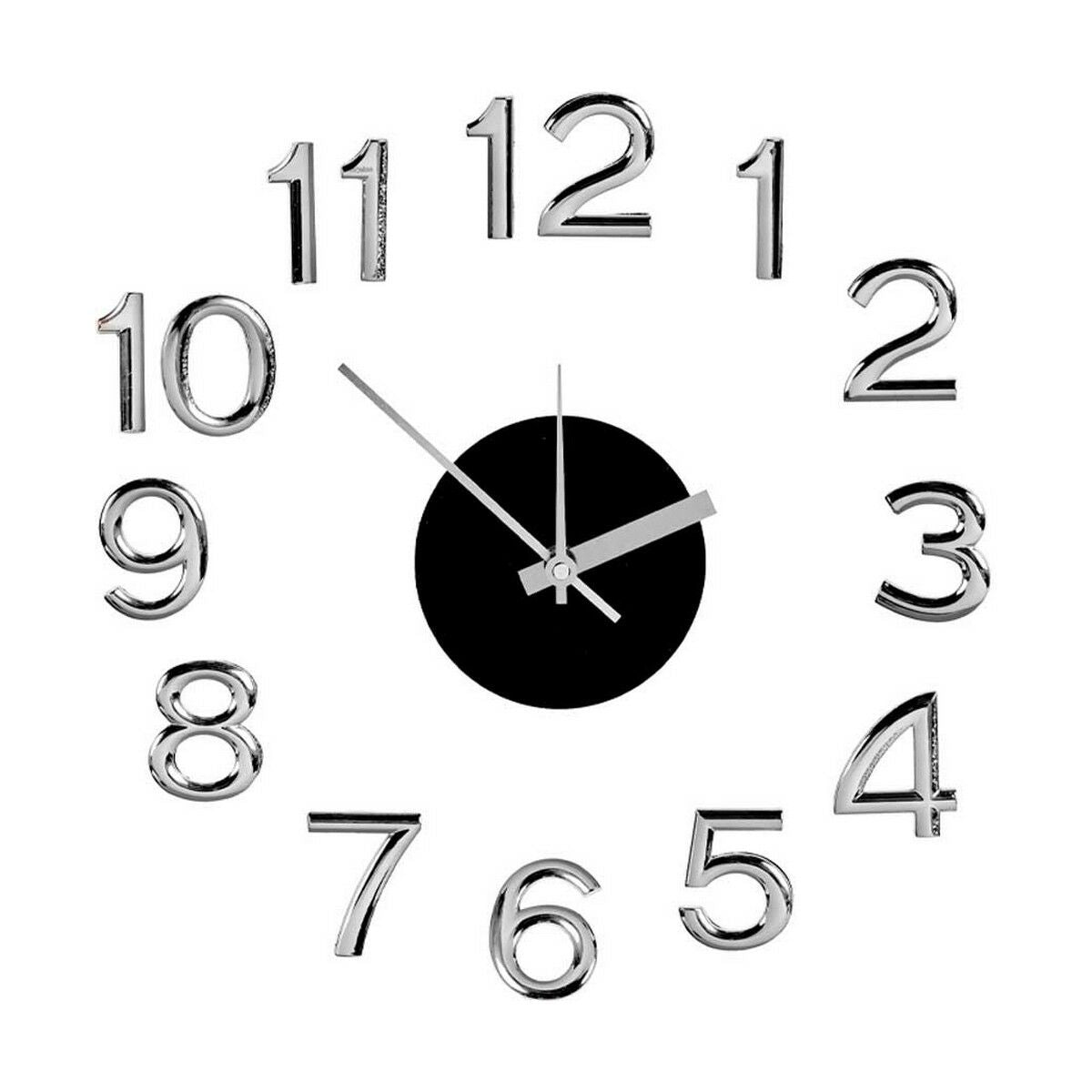 Gift Decor Wanduhr Weiß Silber ABS EVA Ø 35 cm Sticker – Produktansicht 1