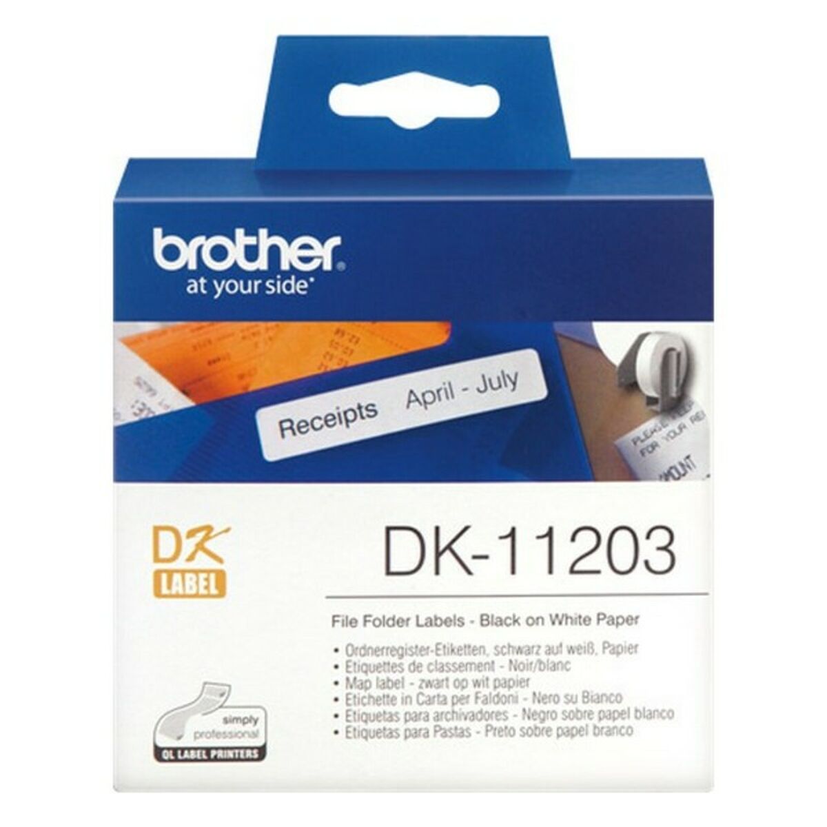 Laminated Tape for Labelling Machines Brother DK11203 Weiß – Produktbild 1