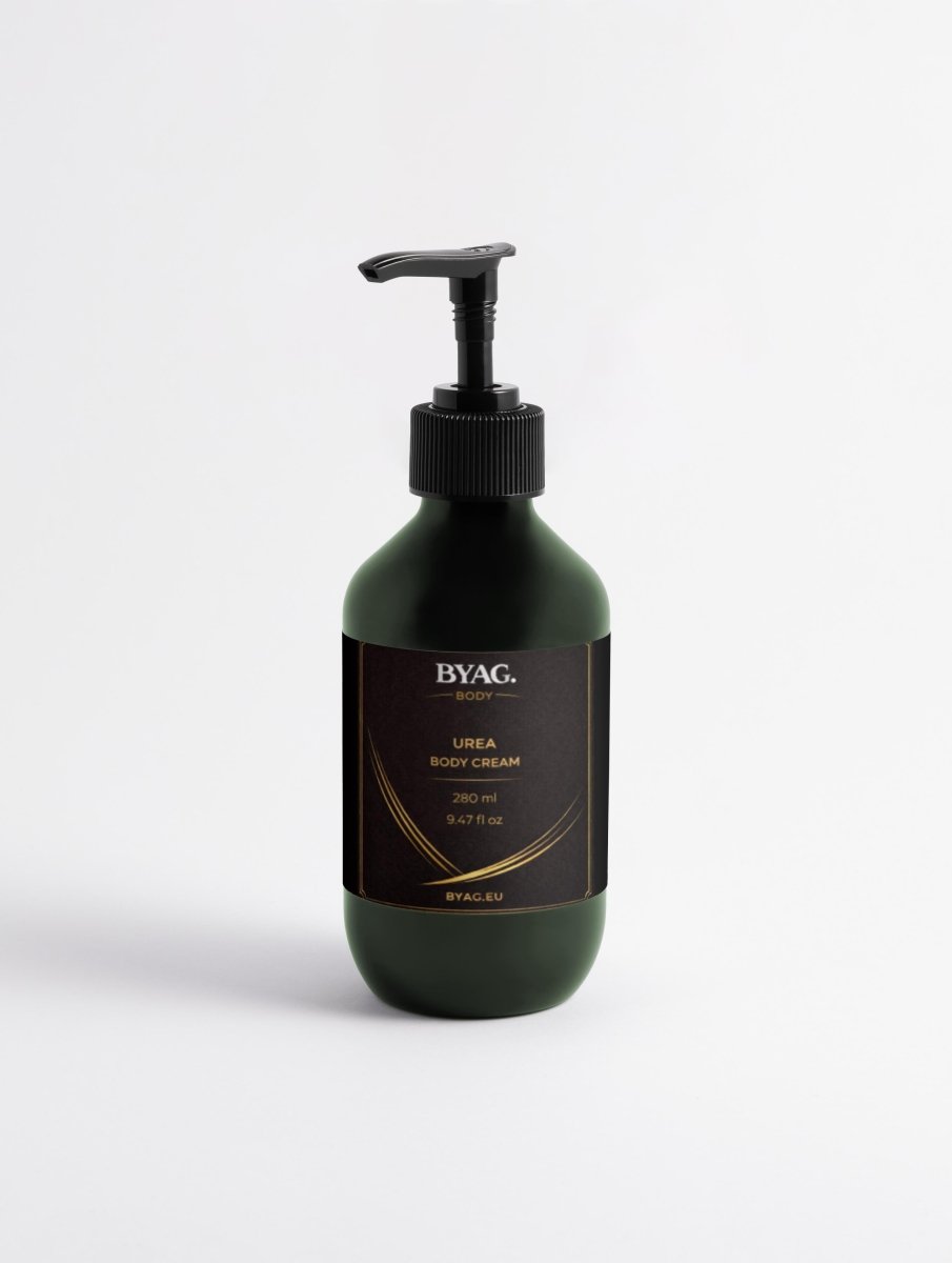 BYAG 5 percent Urea 2 percent Panthenol Body Cream bottle
