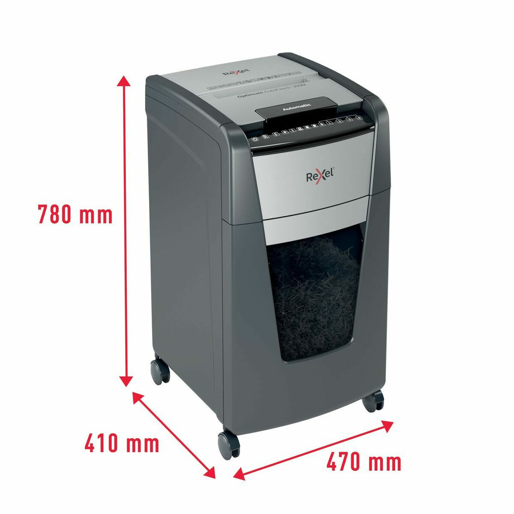 Rexel Mikroschnitt-Aktenvernichter Optimum Auto+ 300M 60 L – Produktansicht 2