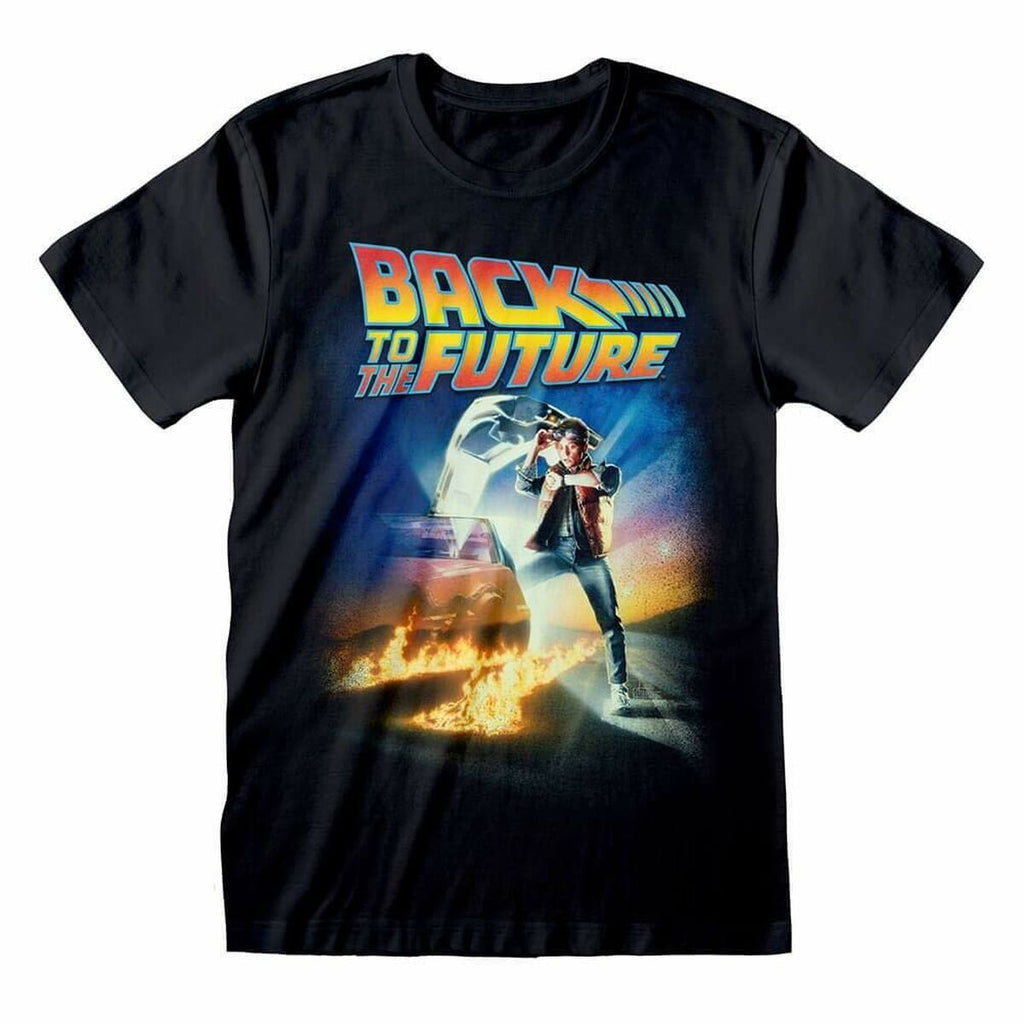 Back to the Future Kurzarm-T-Shirt Poster Schwarz Unisex – Produktansicht 1