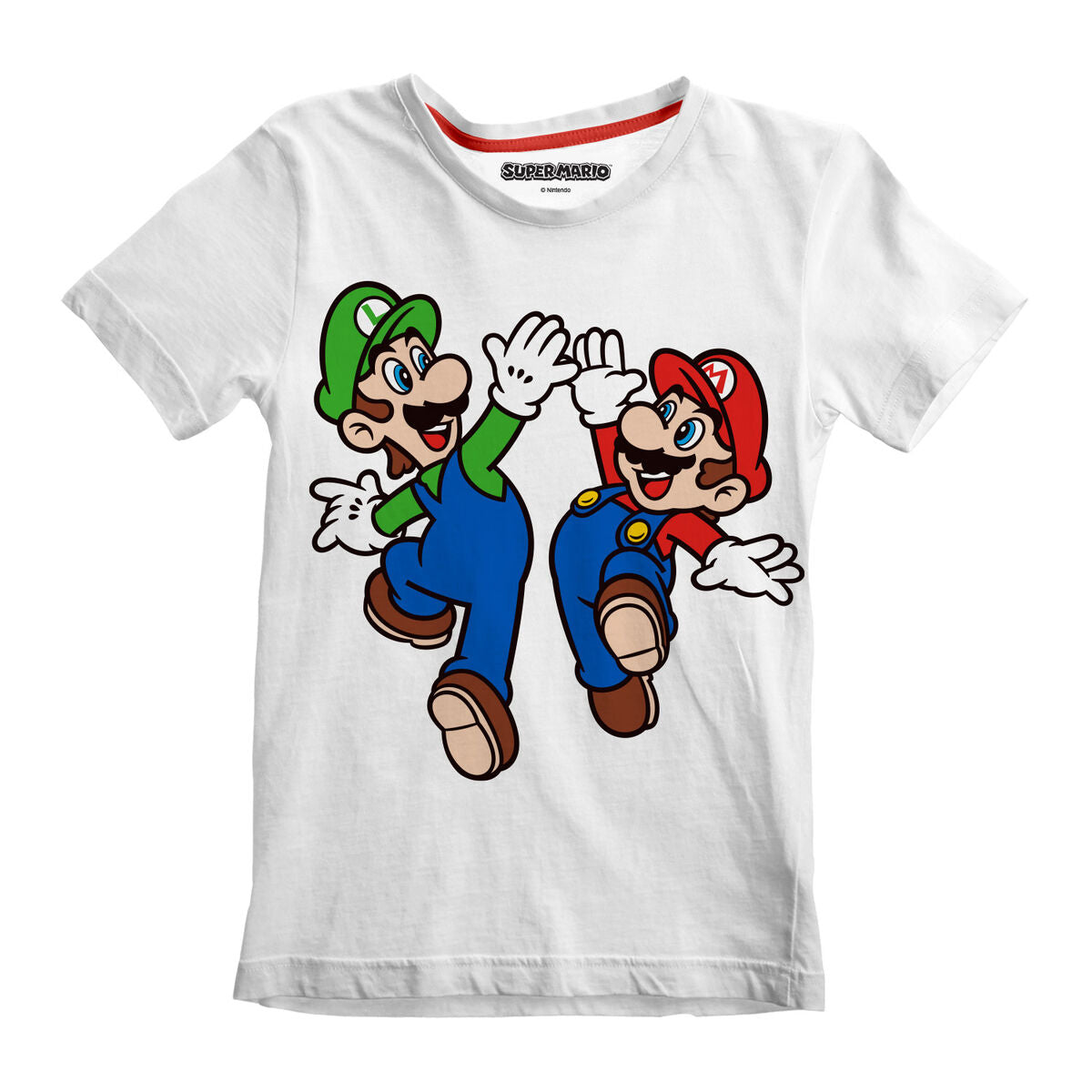 Super Mario Kinder-Kurzarm-T-Shirt & Luigi Weiß – Produktansicht 1