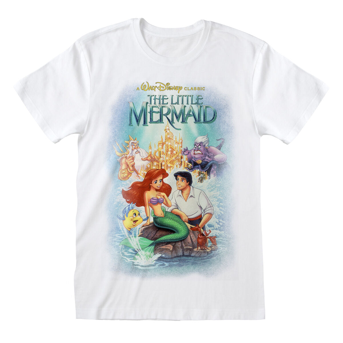 Short Sleeve T-Shirt The Little Mermaid Classic Poster Weiß Unisex – Produktbild 1