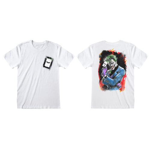 DC Comics Kurzarm-T-Shirt Batman Card Weiß Unisex – XXL