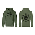 The Legend of Zelda Unisex-Hoodie Logo & Shield Grün – Produktansicht 1