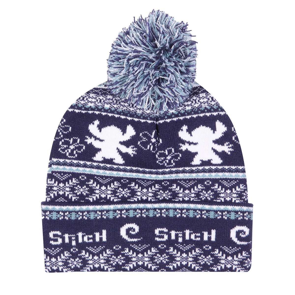 Stitch Hut Fair Isle Pom Beanie Dunkelblau – Produktansicht 1
