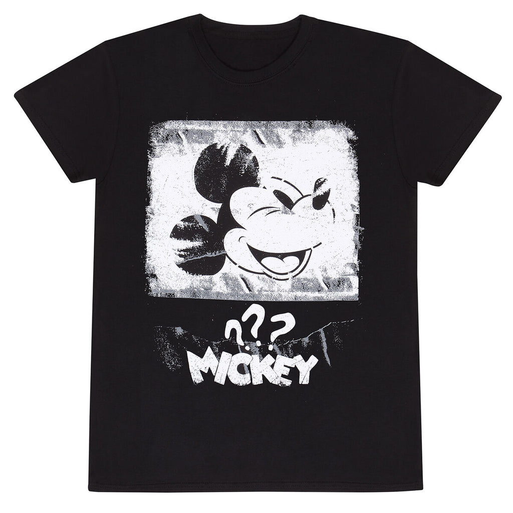 Mickey Mouse Unisex Kurzarm-T-Shirt Poster Style Schwarz – Produktansicht 1