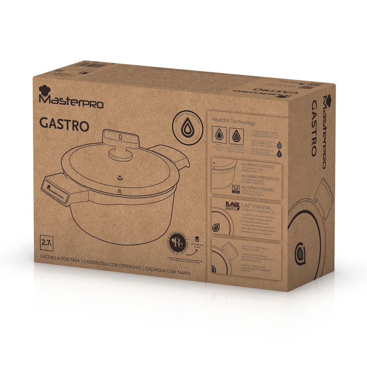 Masterpro Casserole mit lid GASTRO REECO MP Schwarz – Produktansicht 3