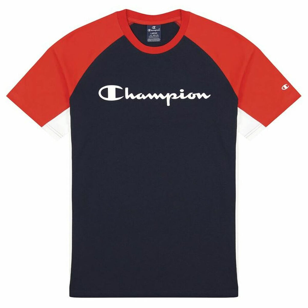Men’s Short Sleeve T-Shirt Champion Block Script Blue Dark blue Men