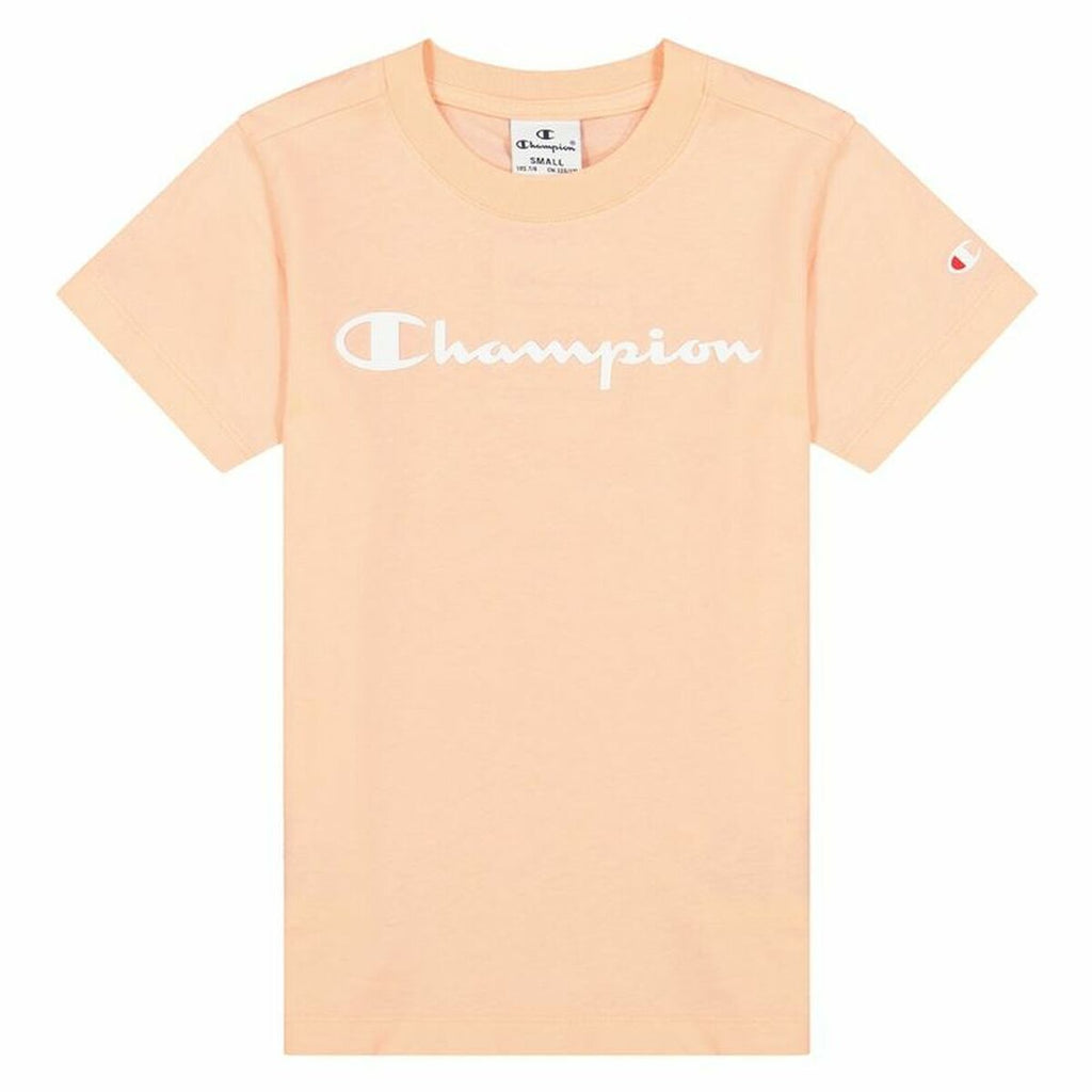 Child's Short Sleeve T-Shirt Champion Crewneck T-Shirt Pink