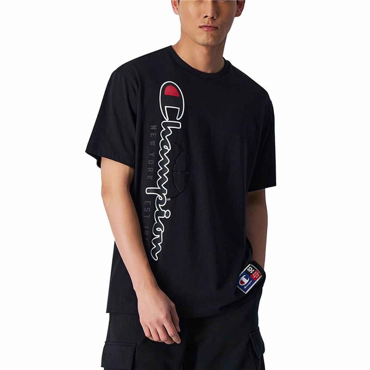 Herren Kurzarm-T-Shirt Champion Crewneck Schwarz – Produktbild 1