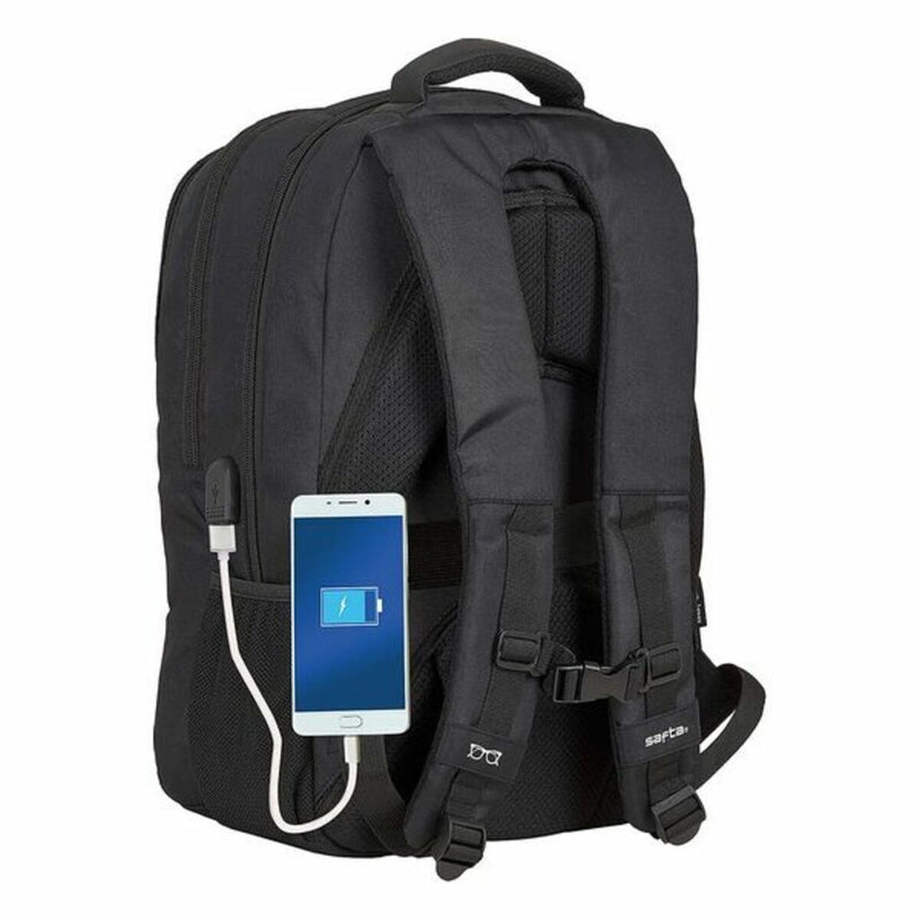 Rucksack für Notebook & Tablet mit USB Ausgang Safta 15,6'' Schwarz 30 x 43 x 16 cm – Produktansicht 10