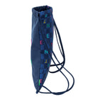 Benetton Rucksack mit Strings Damero Navy Blau – Ansicht 3