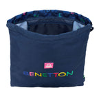 Benetton Rucksack mit Strings Damero Navy Blau – Ansicht 4