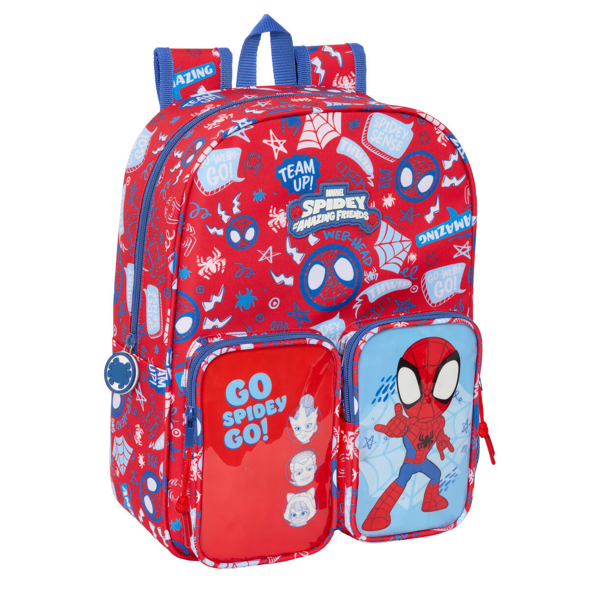 School Bag Spider-Man Rescue Blau Rot 26 x 34 x 11 cm – Produktbild 1