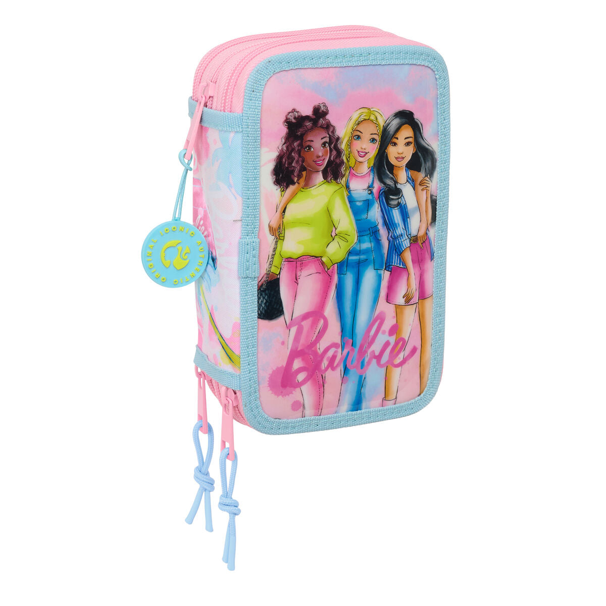 Barbie Federmäppchen mit Zubehör Painterly Rosa Sky Blau – Produktansicht 1