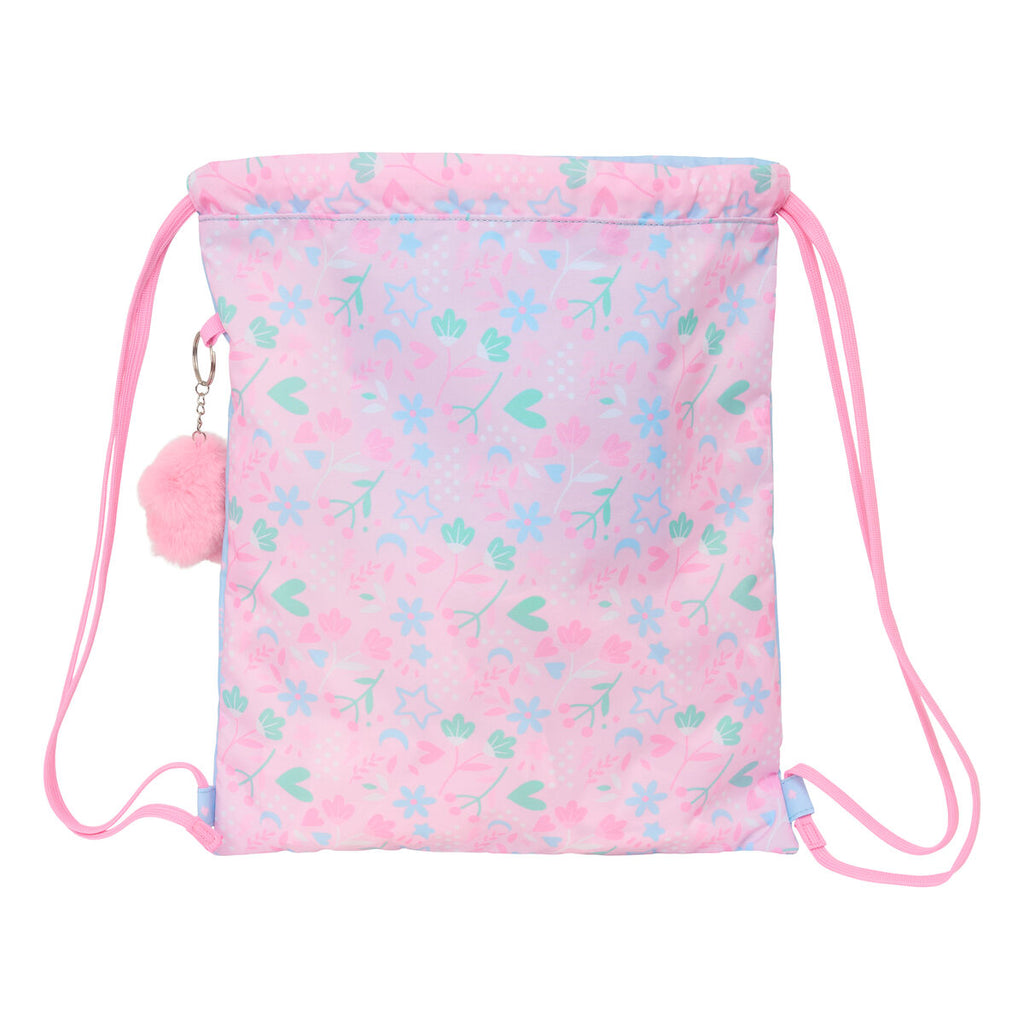 BlackFit8 Rucksack mit Strings Smile Blau Rosa – Produktansicht 2
