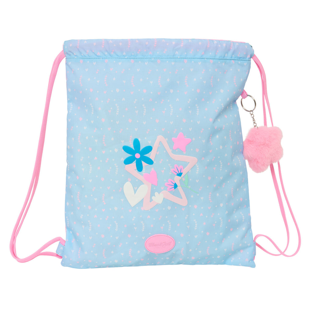 BlackFit8 Rucksack mit Strings Smile Blau Rosa – Ansicht 1