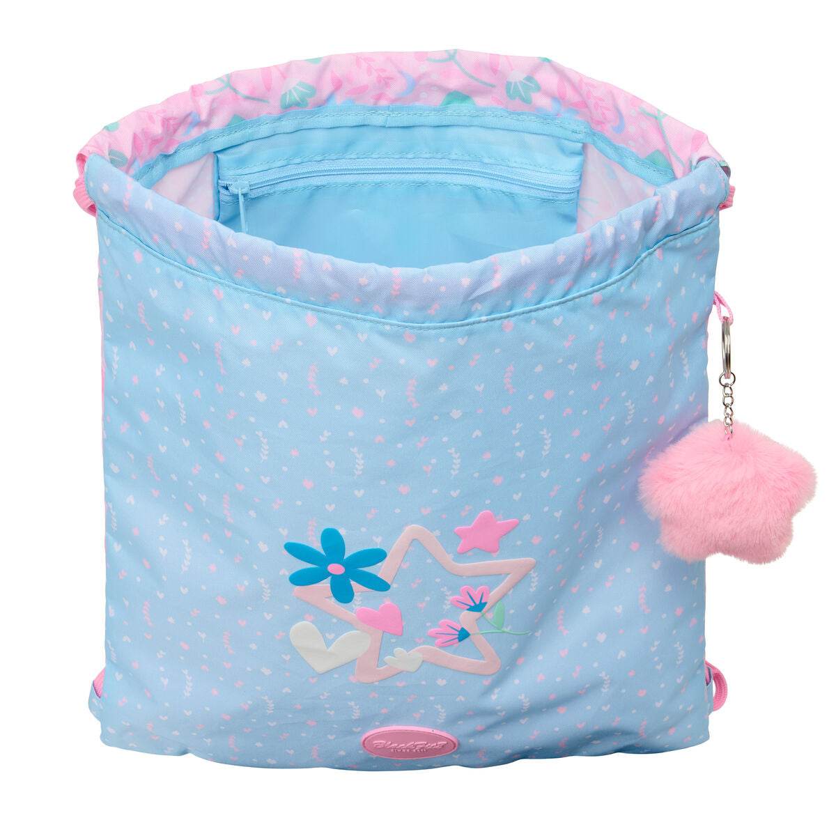 BlackFit8 Rucksack mit Strings Smile Blau Rosa – Ansicht 3