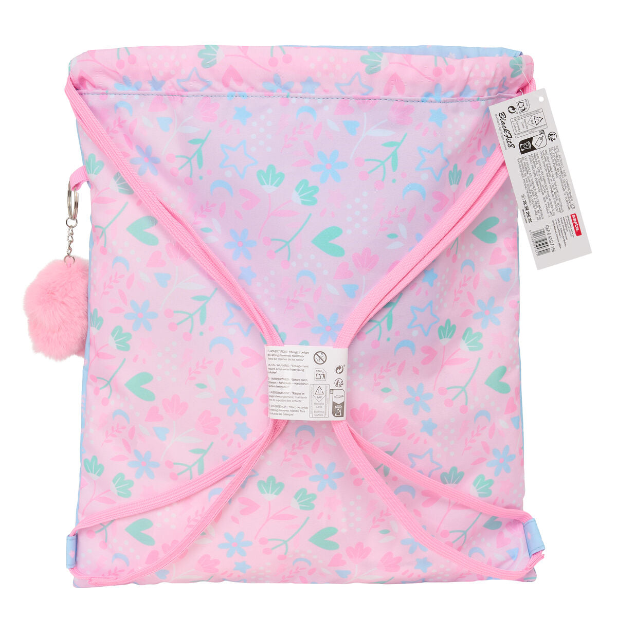 BlackFit8 Rucksack mit Strings Smile Blau Rosa – Ansicht 5