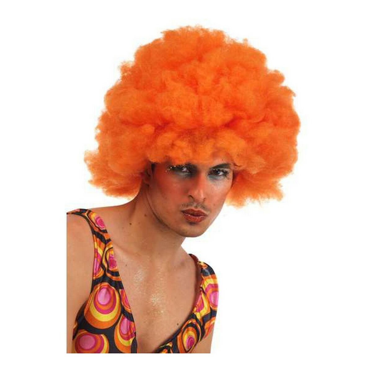 Curly Haar Wig Mehrfarbig Orange – Produktansicht 2