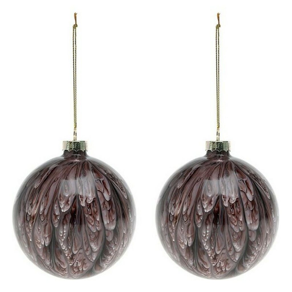 Weihnachtskugeln 113572 Braun Rot 8 cm – Ansicht 2