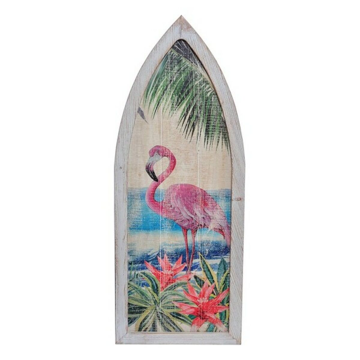 Wall Decoration DKD Home Decor Holz Rosa flamingo Tropical – Produktbild 1