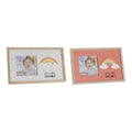 DKD Home Decor Bilderrahmen Rainbow Rosa Weiß Kinder-MDF Holz