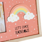 DKD Home Decor Bilderrahmen Rainbow Rosa Weiß Kinder-MDF Holz